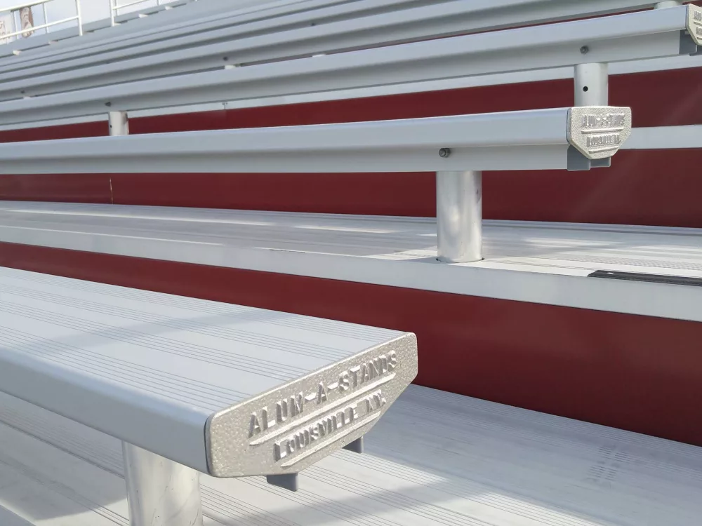 Dant Clayton's aluminum bleacher end caps and bench seating.