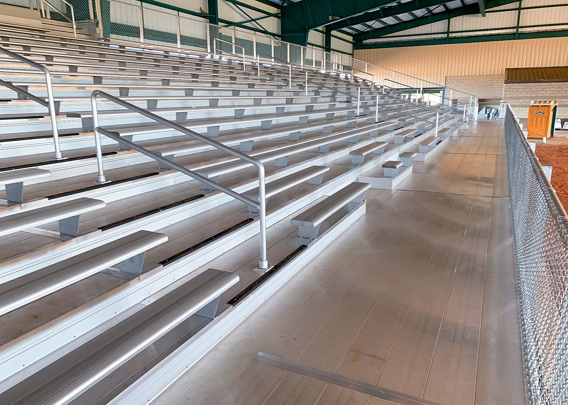 Lower-half view of Grandstand seating structure.