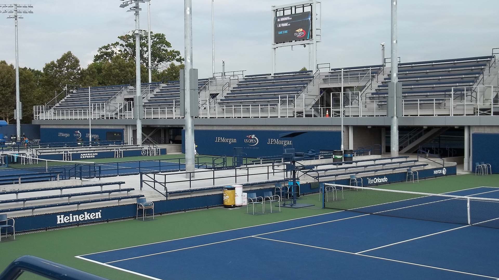 Alternate view of the USTA West Campus, focusing on the I-Beam Grandstand seating.